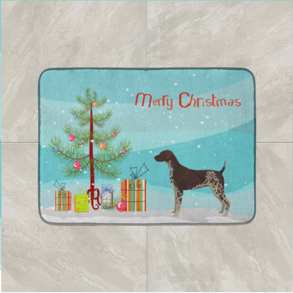 German Shorthaired Pointer Christmas Tree Memory Foam Kitchen Mat Machine Washable Anti-Fatigue Cushion Comfort Bath or Kitchen Rug