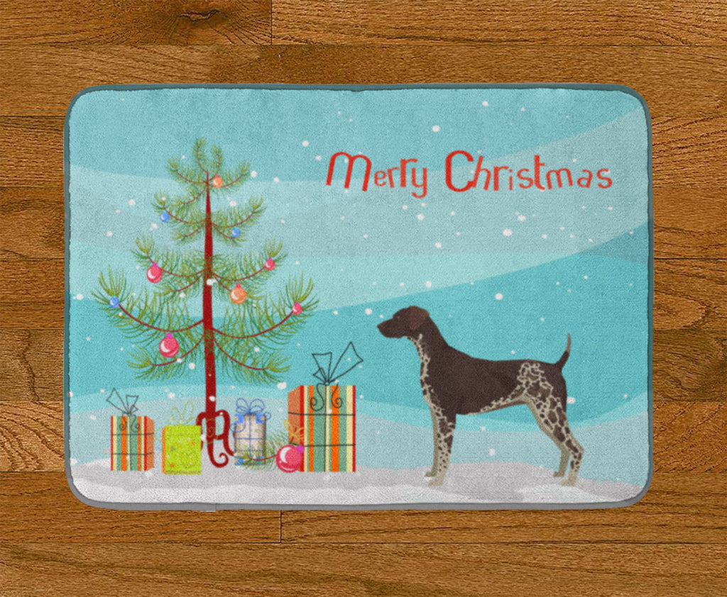 German Shorthaired Pointer Christmas Tree Memory Foam Kitchen Mat Machine Washable Anti-Fatigue Cushion Comfort Bath or Kitchen Rug