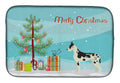 Great Dane Christmas Tree Dish Drying Mat Absorbent Dish Drying Mat Pad for Kitchen Counter Dish Drainer Mat for Countertop, 14 x 21", Multicolor