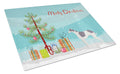 Greyhound Christmas Tree Cutting Board Tempered Glass Kitchen Cutting Surface, Heat Resistant Chopping, Non-Slip Feet, Food Prep & Serving