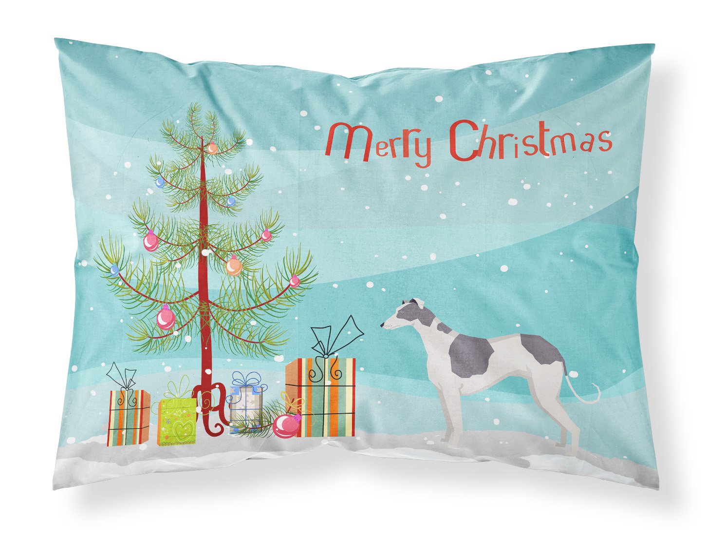 Greyhound Christmas Tree Standard Pillowcase Lightweight Super Soft Easy Care Decorative Artwork Pillowcase, Standard