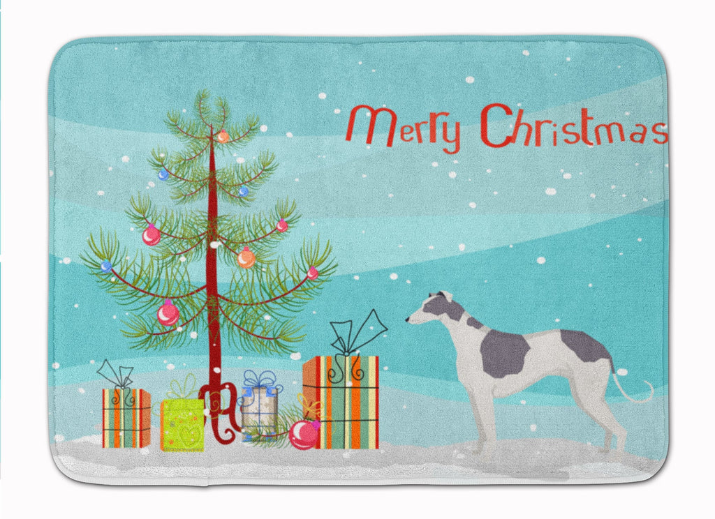 Greyhound Christmas Tree Memory Foam Kitchen Mat Machine Washable Anti-Fatigue Cushion Comfort Bath or Kitchen Rug