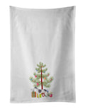 Greyhound Christmas Tree Kitchen Towel Set of 2 White Dish Towels Decorative Bathroom Hand towel for Hand, Face, Hair, Yoga, Tea, Dishcloth, 19 X 28", White