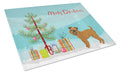 Brussels Griffon Christmas Tree Cutting Board Tempered Glass Kitchen Cutting Surface, Heat Resistant Chopping, Non-Slip Feet, Food Prep & Serving