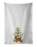 Brussels Griffon Christmas Tree Kitchen Towel Set of 2 White Dish Towels Decorative Bathroom Hand towel for Hand, Face, Hair, Yoga, Tea, Dishcloth, 19 X 28", White