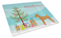Irish Terrier Christmas Tree Cutting Board Tempered Glass Kitchen Cutting Surface, Heat Resistant Chopping, Non-Slip Feet, Food Prep & Serving