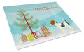 Jack Russell Terrier Christmas Tree Cutting Board Tempered Glass Kitchen Cutting Surface, Heat Resistant Chopping, Non-Slip Feet, Food Prep & Serving