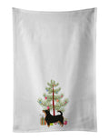Lancashire Terrier Christmas Tree Kitchen Towel Set of 2 White Dish Towels Decorative Bathroom Hand towel for Hand, Face, Hair, Yoga, Tea, Dishcloth, 19 X 28", White