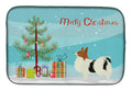 Papillon Christmas Tree Dish Drying Mat Absorbent Dish Drying Mat Pad for Kitchen Counter Dish Drainer Mat for Countertop, 14 x 21", Multicolor
