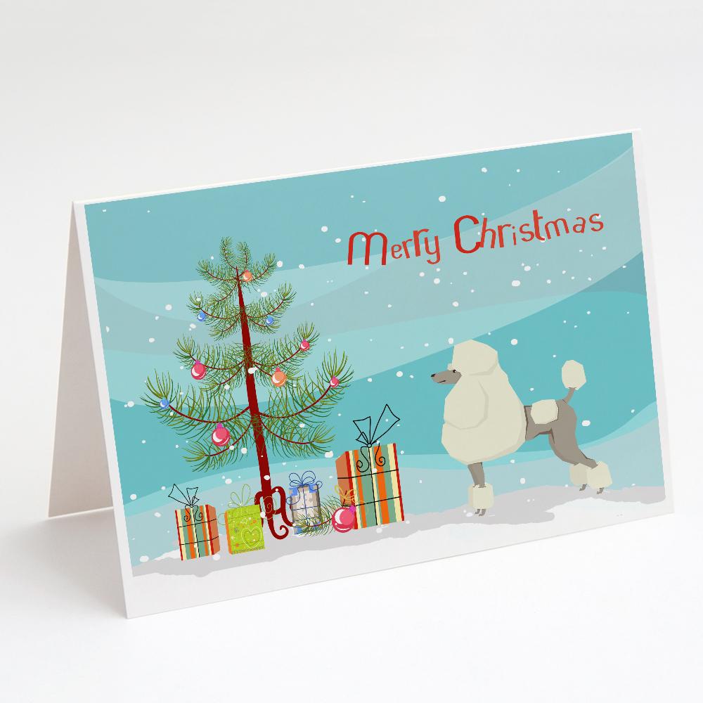 Poodle Christmas Tree Greeting Cards Pack of 8 Blank Cards with Envelopes Whimsical A7 Size 5x7
