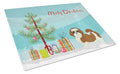 Shih Tzu Christmas Tree Cutting Board Tempered Glass Kitchen Cutting Surface, Heat Resistant Chopping, Non-Slip Feet, Food Prep & Serving