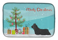 Skye Terrier Christmas Tree Dish Drying Mat Absorbent Dish Drying Mat Pad for Kitchen Counter Dish Drainer Mat for Countertop, 14 x 21", Multicolor