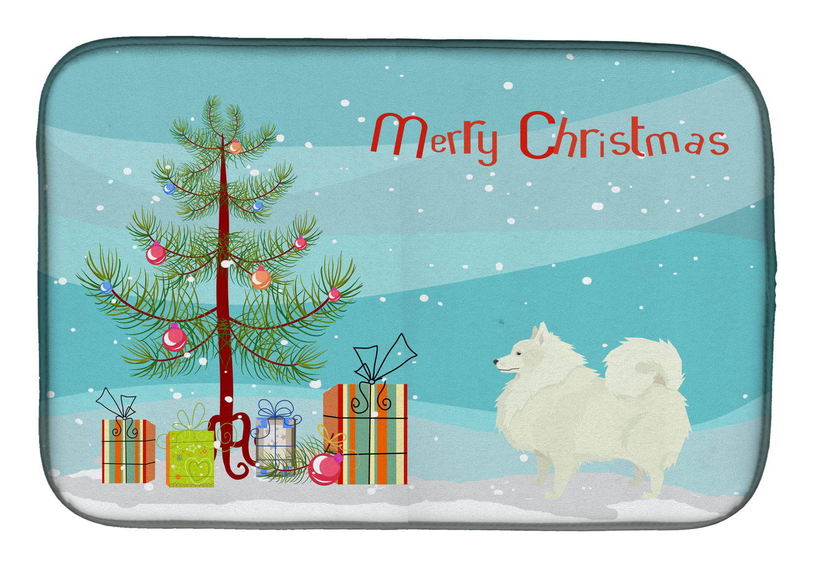 Spitz Christmas Tree Dish Drying Mat Absorbent Dish Drying Mat Pad for Kitchen Counter Dish Drainer Mat for Countertop, 14 x 21", Multicolor