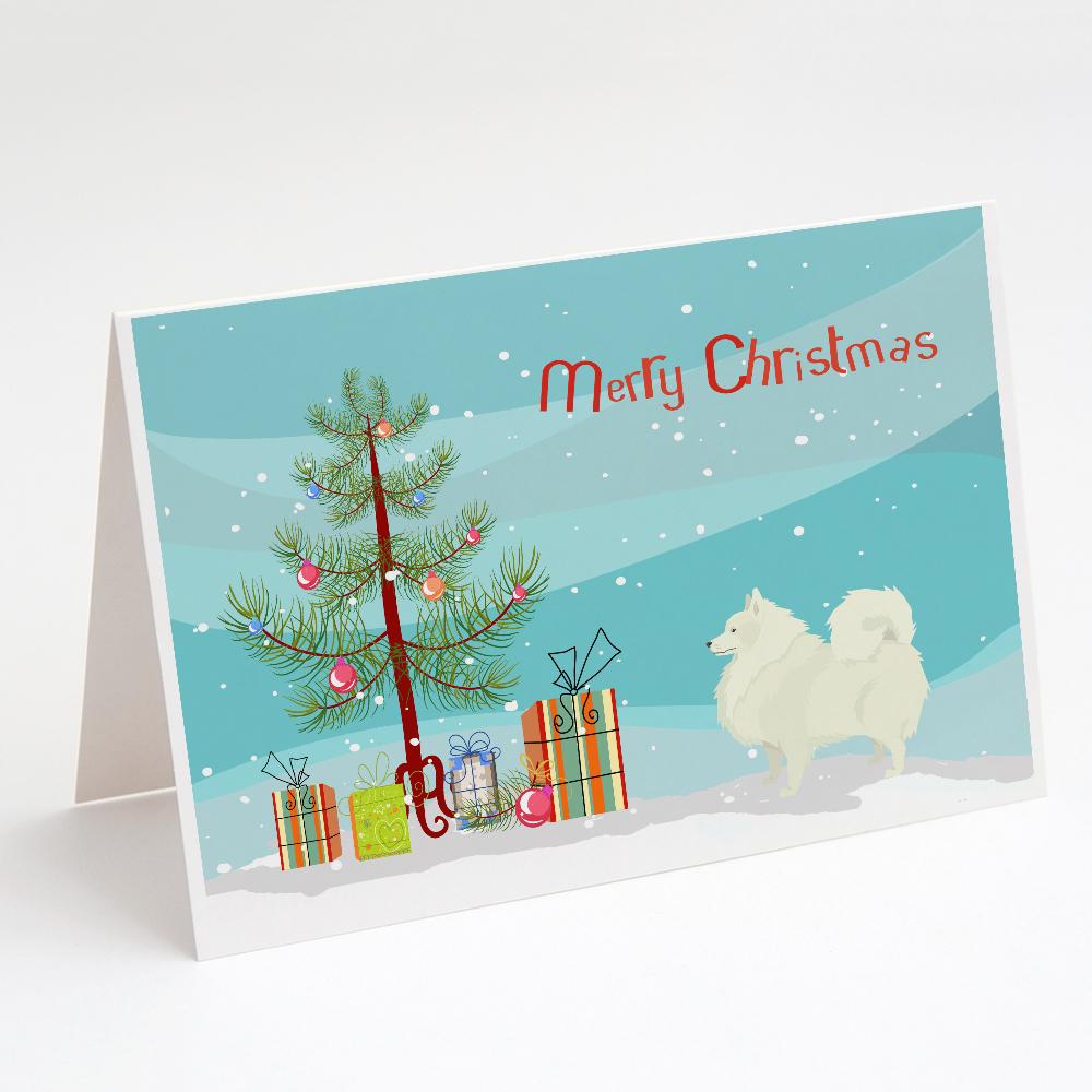 Spitz Christmas Tree Greeting Cards Pack of 8 Blank Cards with Envelopes Whimsical A7 Size 5x7