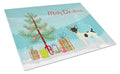 Toy Fox Terrier Christmas Tree Cutting Board Tempered Glass Kitchen Cutting Surface, Heat Resistant Chopping, Non-Slip Feet, Food Prep & Serving