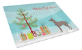 Mexican Hairless Dog Xolo Christmas Tree Cutting Board Tempered Glass Kitchen Cutting Surface, Heat Resistant Chopping, Non-Slip Feet, Food Prep & Serving
