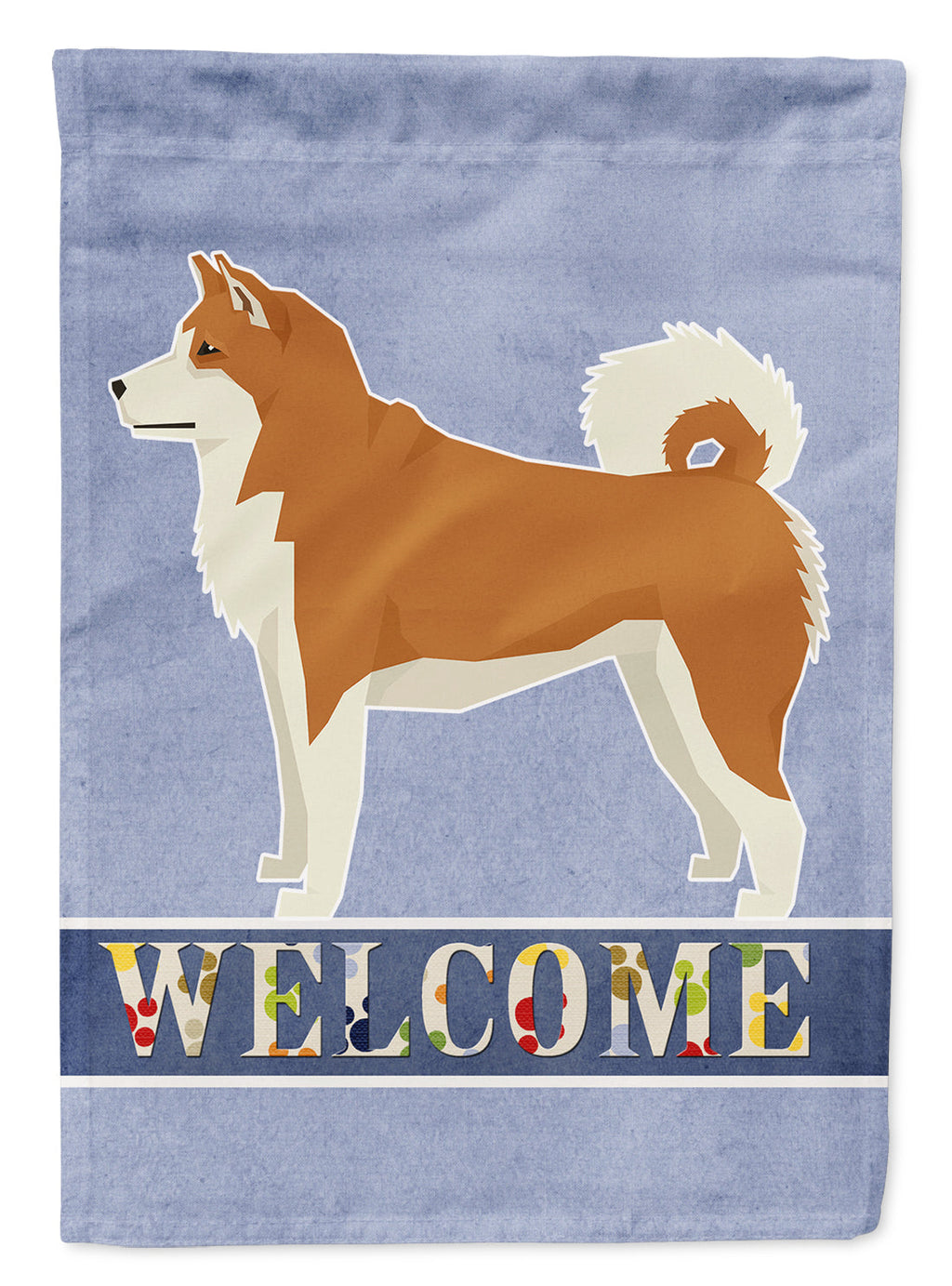 Akita Welcome House Flag 28x40 Porch Sleeve Pole Decorative Outside Yard Banner Artwork Wall Hanging, Polyester