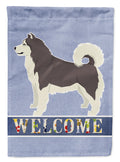 Alaskan Malamute Welcome House Flag 28x40 Porch Sleeve Pole Decorative Outside Yard Banner Artwork Wall Hanging, Polyester