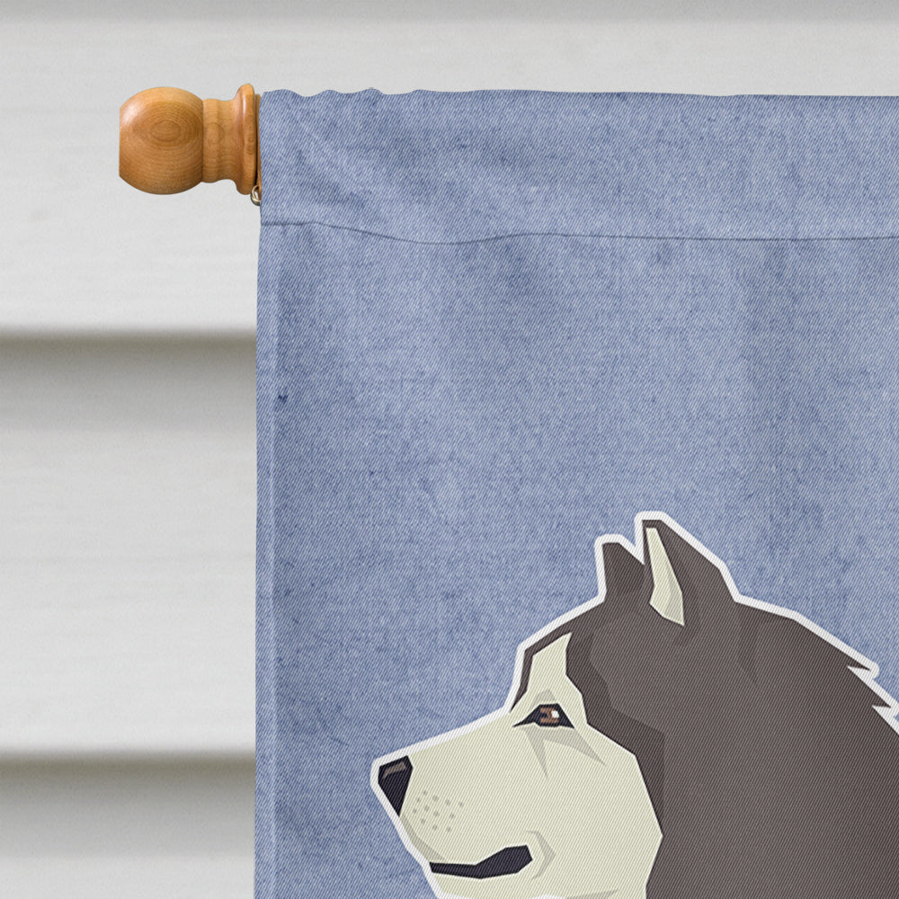Alaskan Malamute Welcome House Flag 28x40 Porch Sleeve Pole Decorative Outside Yard Banner Artwork Wall Hanging, Polyester
