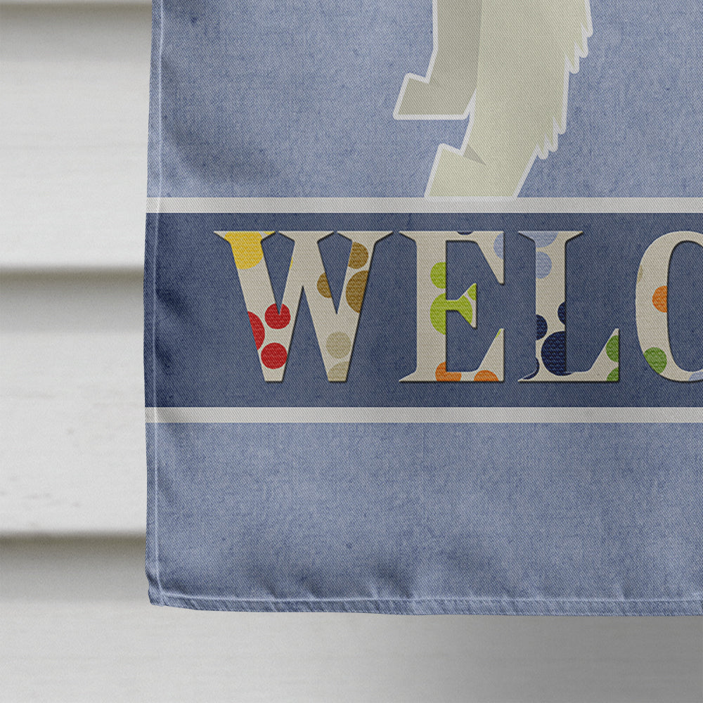 Alaskan Malamute Welcome House Flag 28x40 Porch Sleeve Pole Decorative Outside Yard Banner Artwork Wall Hanging, Polyester