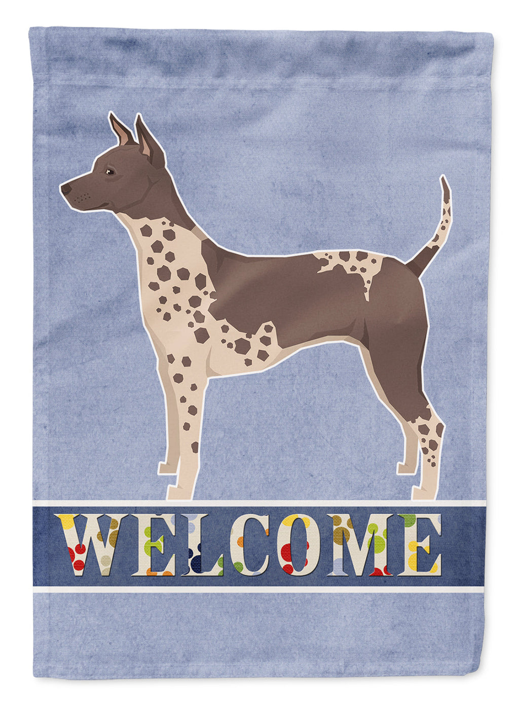 American Hairless Terrier Welcome House Flag 28x40 Porch Sleeve Pole Decorative Outside Yard Banner Artwork Wall Hanging, Polyester