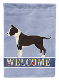 American Staffordshire Terrier Welcome House Flag 28x40 Porch Sleeve Pole Decorative Outside Yard Banner Artwork Wall Hanging, Polyester