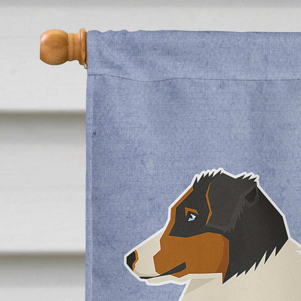 Australian Shepherd Welcome House Flag 28x40 Porch Sleeve Pole Decorative Outside Yard Banner Artwork Wall Hanging, Polyester