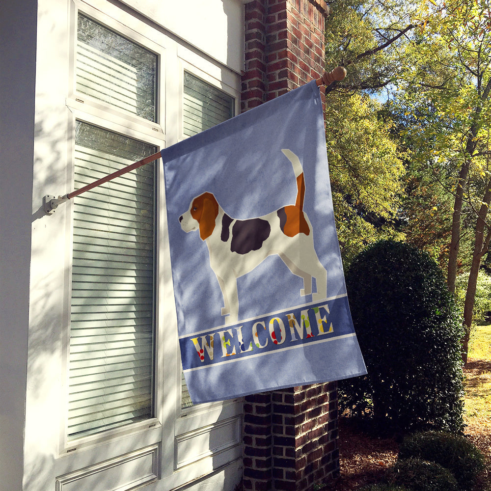 Beagle Welcome House Flag 28x40 Porch Sleeve Pole Decorative Outside Yard Banner Artwork Wall Hanging, Polyester