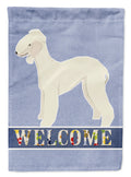 Bedlington Terrier Welcome House Flag 28x40 Porch Sleeve Pole Decorative Outside Yard Banner Artwork Wall Hanging, Polyester