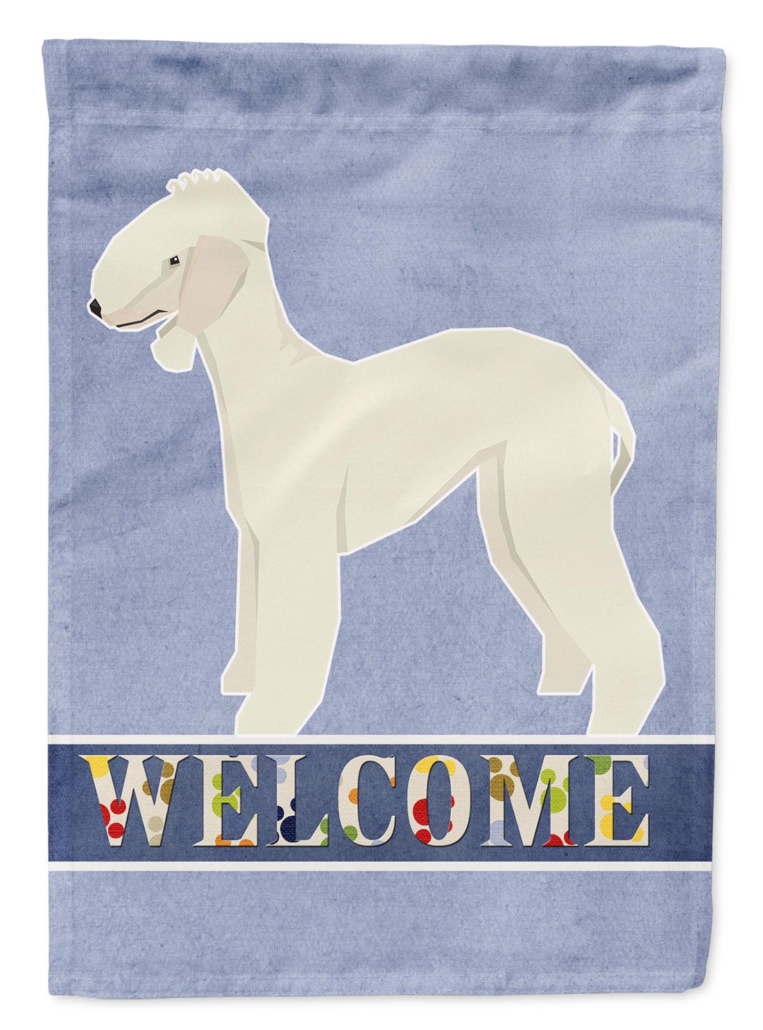 Bedlington Terrier Welcome House Flag 28x40 Porch Sleeve Pole Decorative Outside Yard Banner Artwork Wall Hanging, Polyester