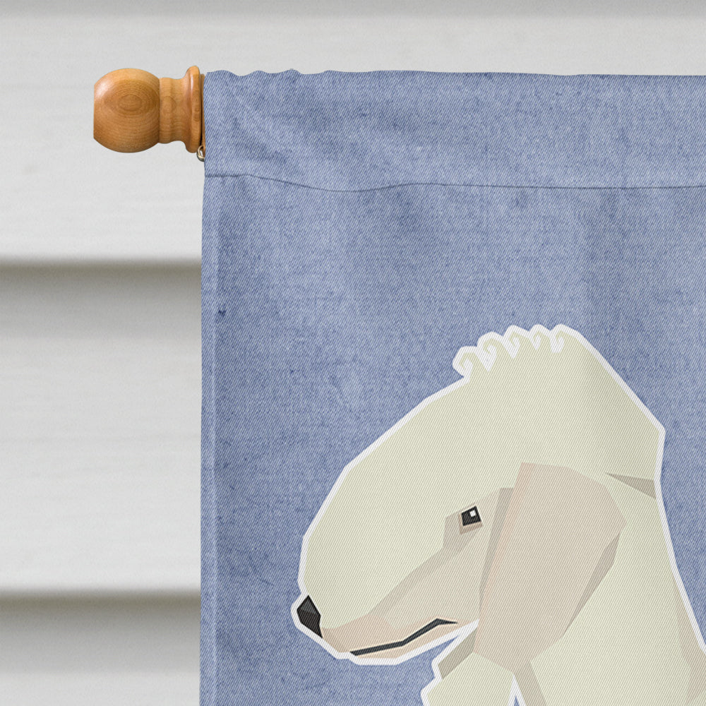 Bedlington Terrier Welcome House Flag 28x40 Porch Sleeve Pole Decorative Outside Yard Banner Artwork Wall Hanging, Polyester
