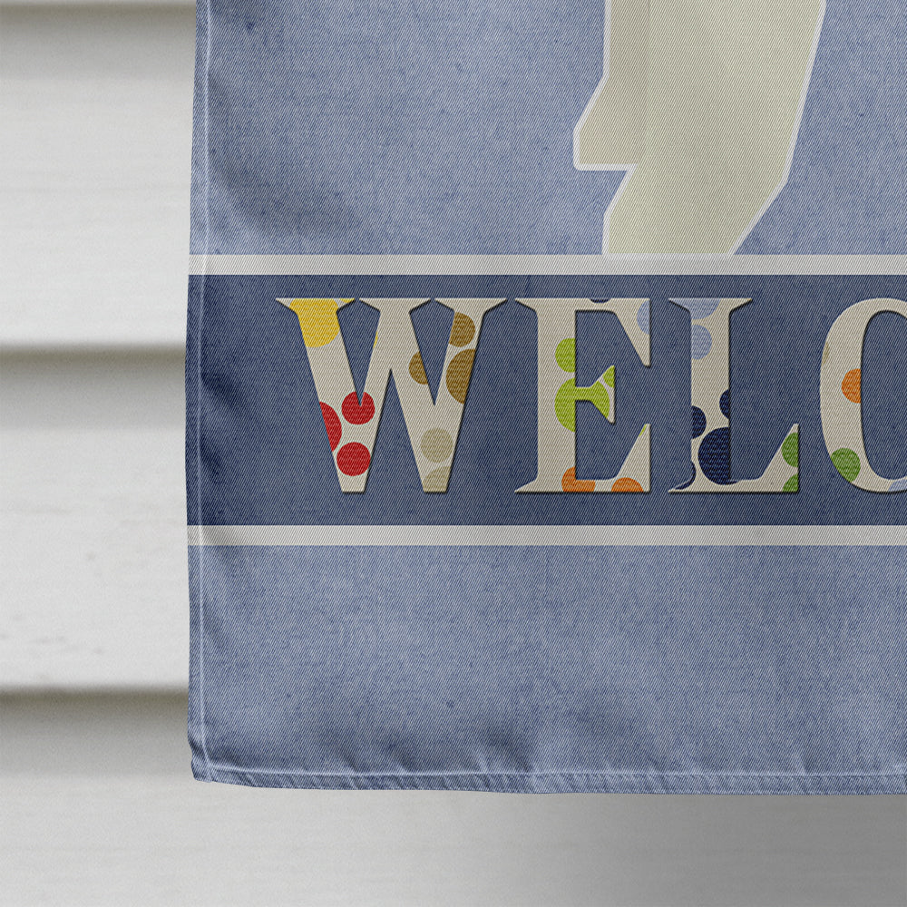 Bedlington Terrier Welcome House Flag 28x40 Porch Sleeve Pole Decorative Outside Yard Banner Artwork Wall Hanging, Polyester