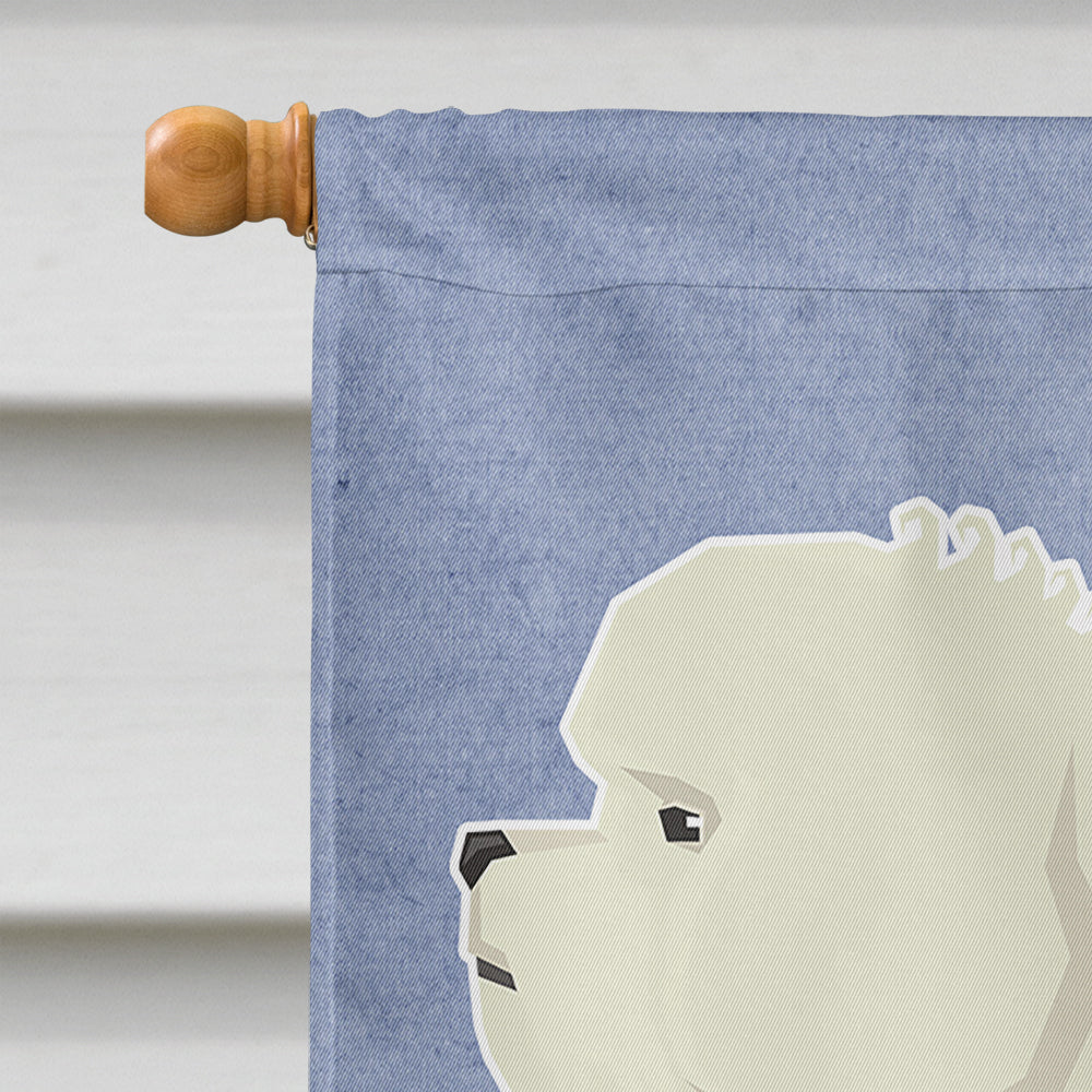 Bichon Frise Welcome House Flag 28x40 Porch Sleeve Pole Decorative Outside Yard Banner Artwork Wall Hanging, Polyester