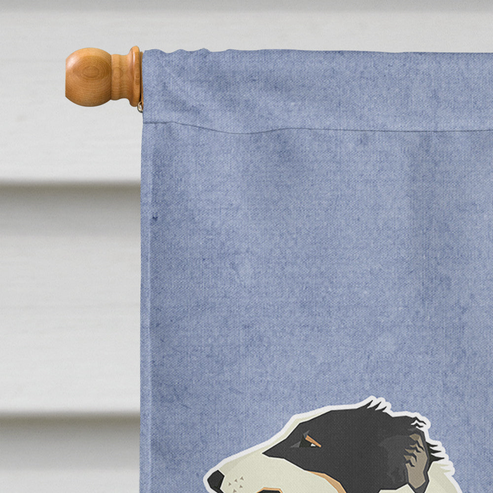 Borzoi Welcome House Flag 28x40 Porch Sleeve Pole Decorative Outside Yard Banner Artwork Wall Hanging, Polyester