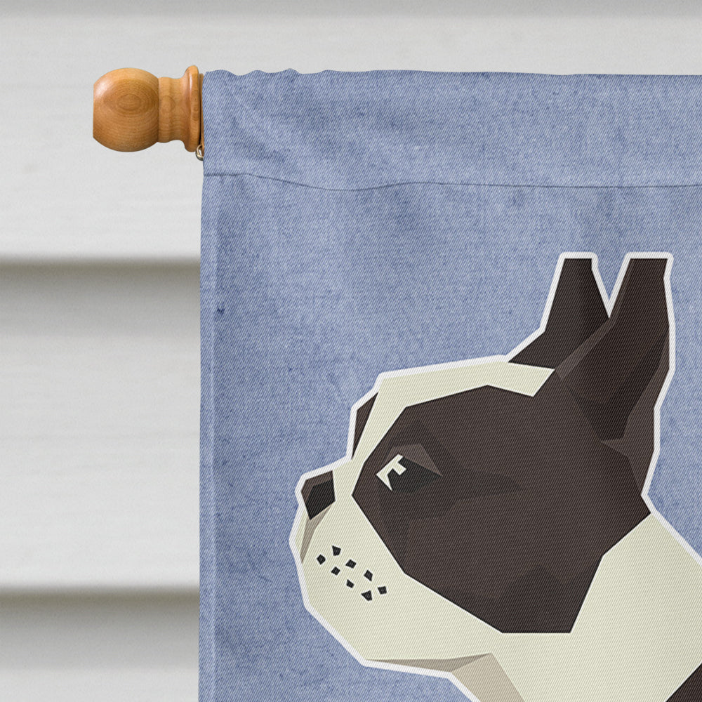 Boston Terrier Welcome House Flag 28x40 Porch Sleeve Pole Decorative Outside Yard Banner Artwork Wall Hanging, Polyester