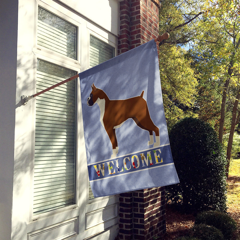 Boxer Welcome House Flag 28x40 Porch Sleeve Pole Decorative Outside Yard Banner Artwork Wall Hanging, Polyester