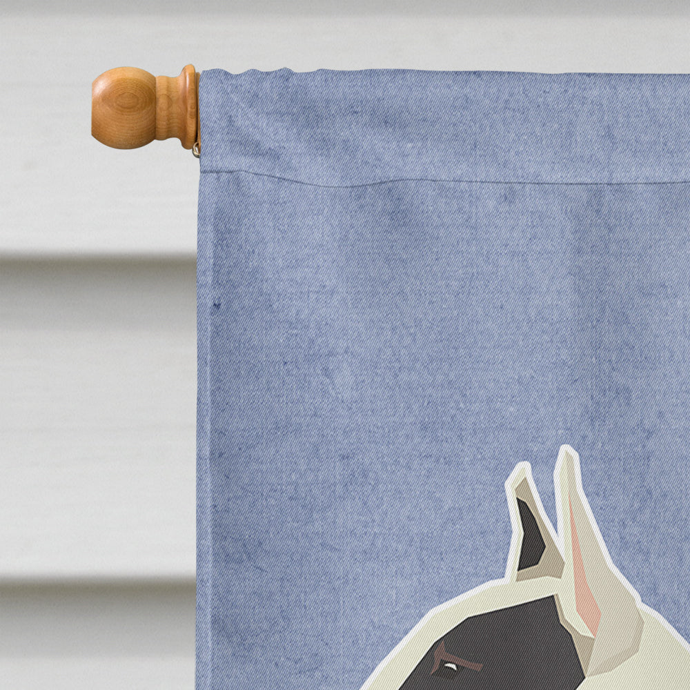 Black and White Bull Terrier Welcome House Flag 28x40 Porch Sleeve Pole Decorative Outside Yard Banner Artwork Wall Hanging, Polyester