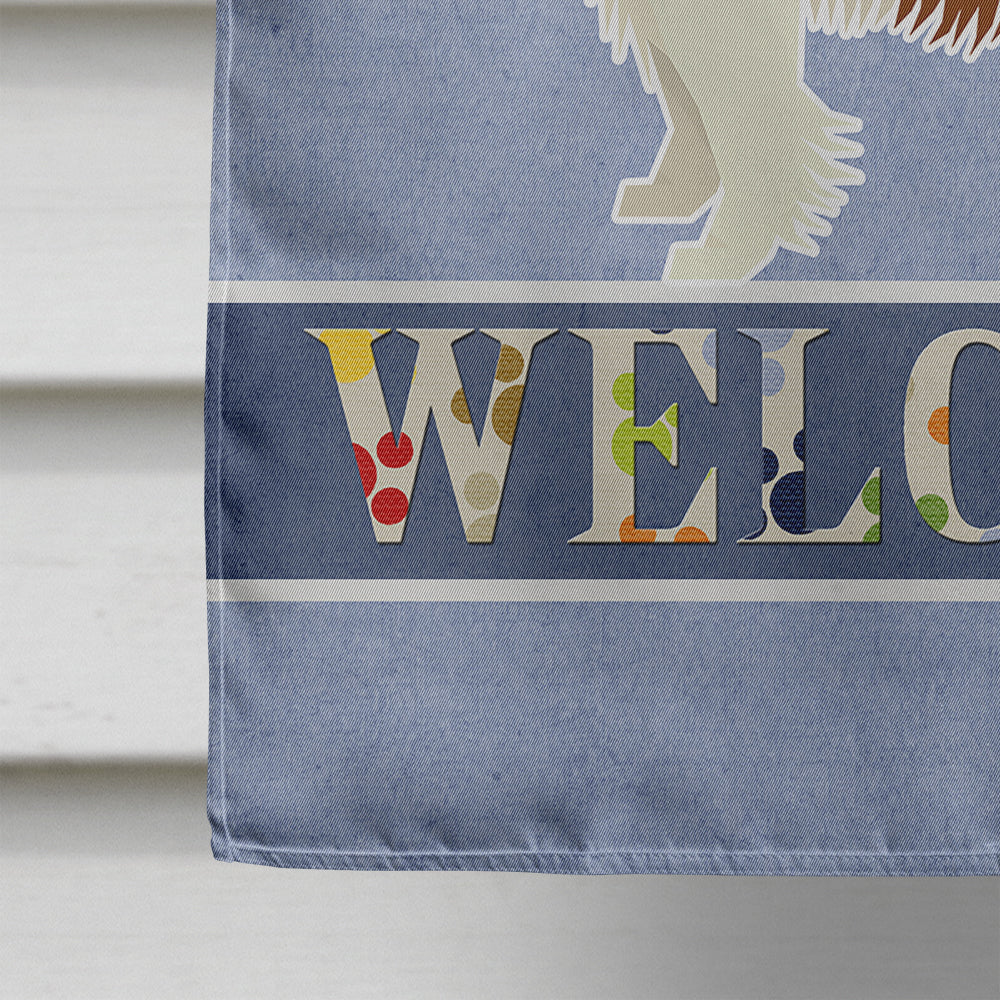 Cavalier Spaniel Welcome House Flag 28x40 Porch Sleeve Pole Decorative Outside Yard Banner Artwork Wall Hanging, Polyester