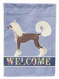 Chinese Crested Welcome House Flag 28x40 Porch Sleeve Pole Decorative Outside Yard Banner Artwork Wall Hanging, Polyester