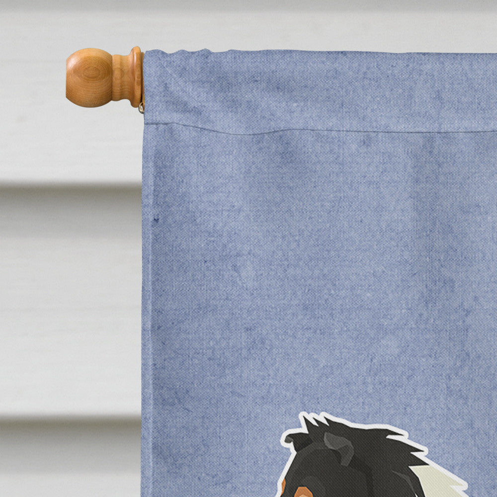 Collie Welcome House Flag 28x40 Porch Sleeve Pole Decorative Outside Yard Banner Artwork Wall Hanging, Polyester