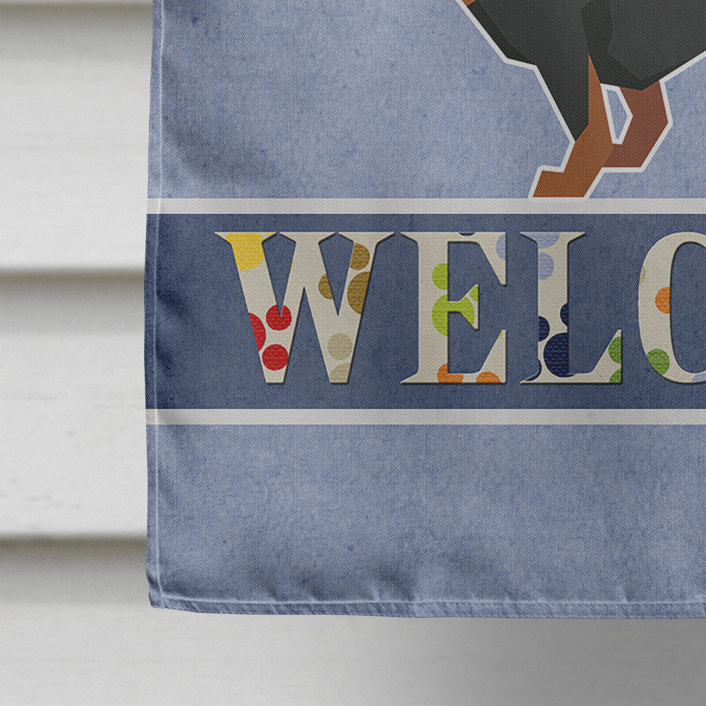Dachshund Welcome House Flag 28x40 Porch Sleeve Pole Decorative Outside Yard Banner Artwork Wall Hanging, Polyester
