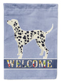 Dalmatian Welcome House Flag 28x40 Porch Sleeve Pole Decorative Outside Yard Banner Artwork Wall Hanging, Polyester