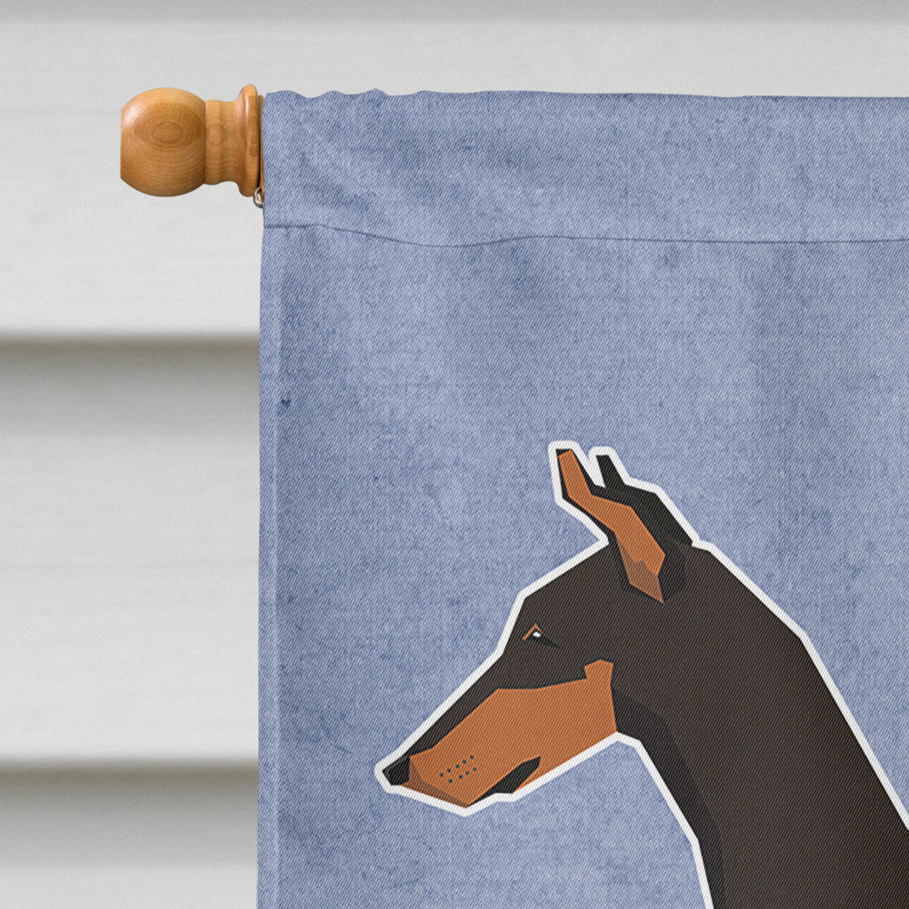 Doberman Pinscher Welcome House Flag 28x40 Porch Sleeve Pole Decorative Outside Yard Banner Artwork Wall Hanging, Polyester