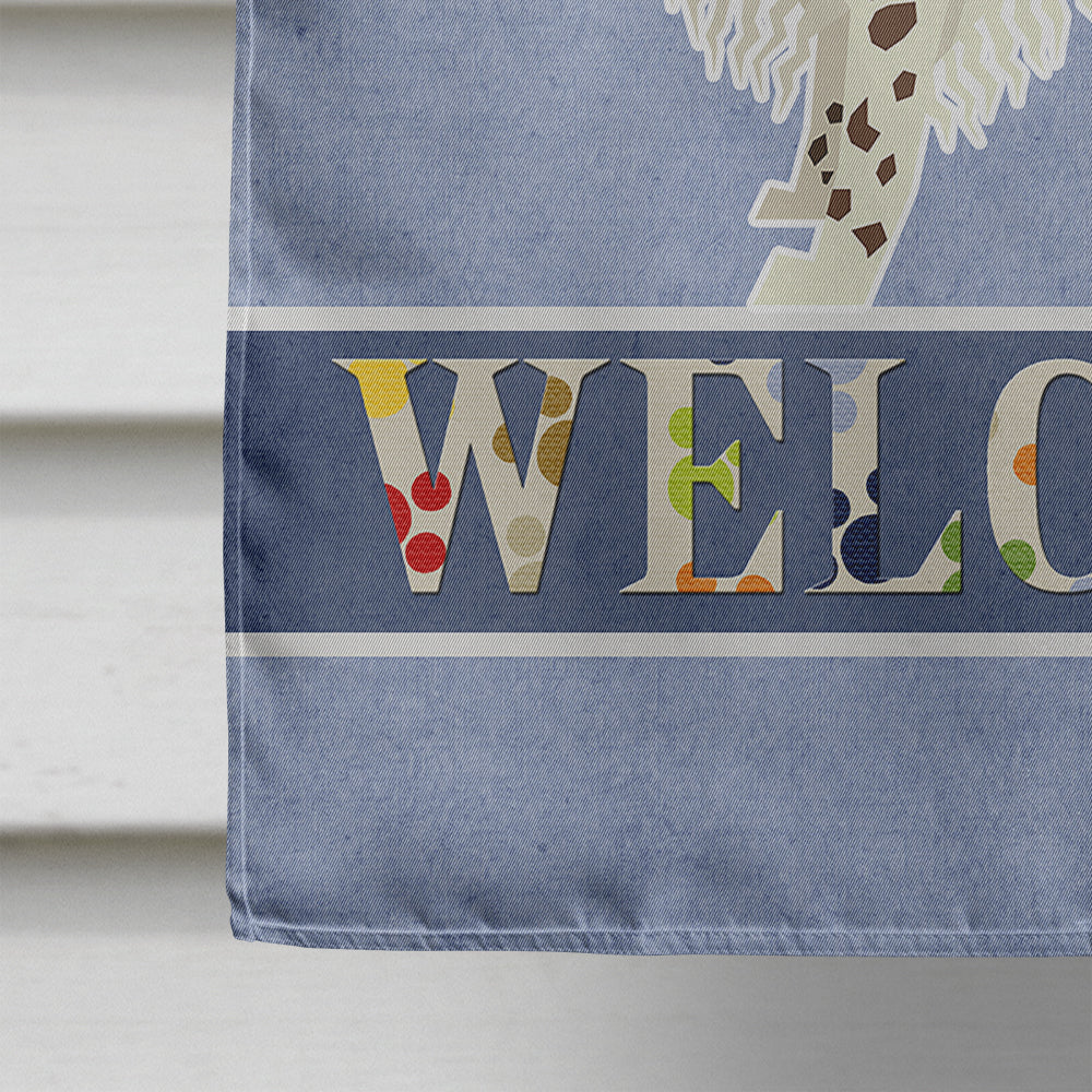 English Springer Spaniel Welcome House Flag 28x40 Porch Sleeve Pole Decorative Outside Yard Banner Artwork Wall Hanging, Polyester