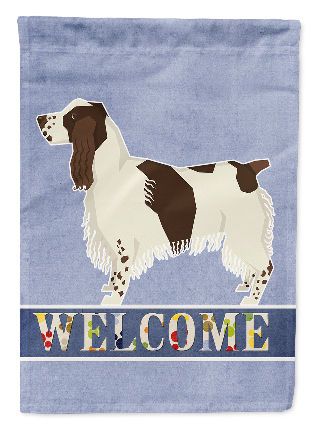 English Springer Spaniel Welcome House Flag 28x40 Porch Sleeve Pole Decorative Outside Yard Banner Artwork Wall Hanging, Polyester