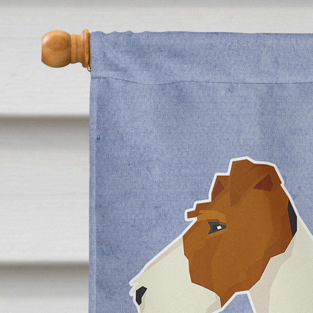 Fox Terrier Welcome House Flag 28x40 Porch Sleeve Pole Decorative Outside Yard Banner Artwork Wall Hanging, Polyester
