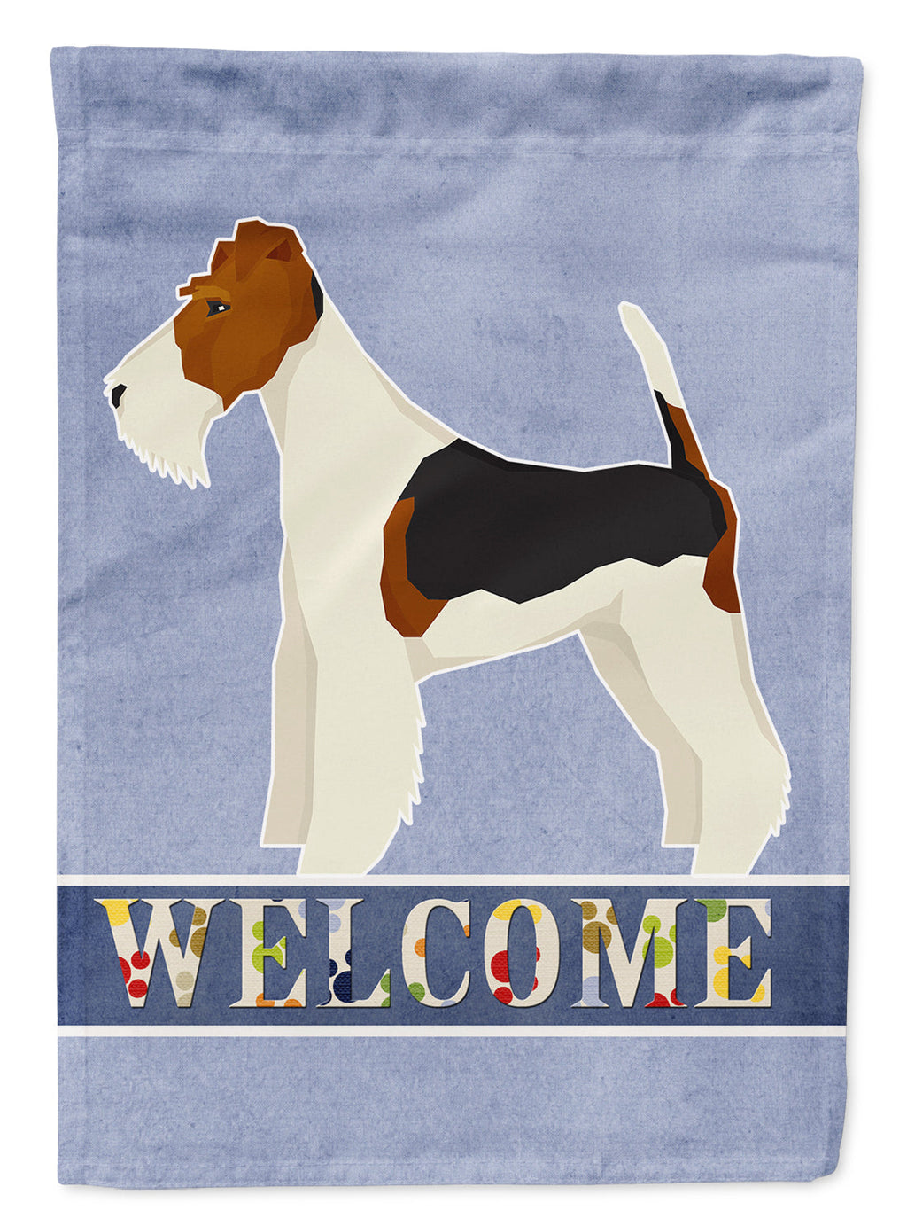 Fox Terrier Welcome House Flag 28x40 Porch Sleeve Pole Decorative Outside Yard Banner Artwork Wall Hanging, Polyester