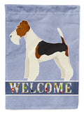 Fox Terrier Welcome House Flag 28x40 Porch Sleeve Pole Decorative Outside Yard Banner Artwork Wall Hanging, Polyester