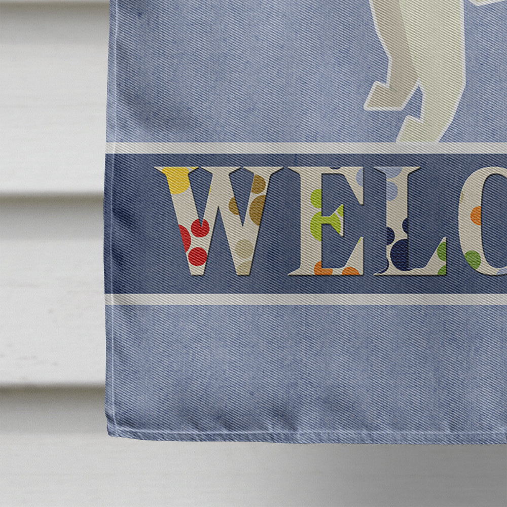 French Bulldog Welcome House Flag 28x40 Porch Sleeve Pole Decorative Outside Yard Banner Artwork Wall Hanging, Polyester