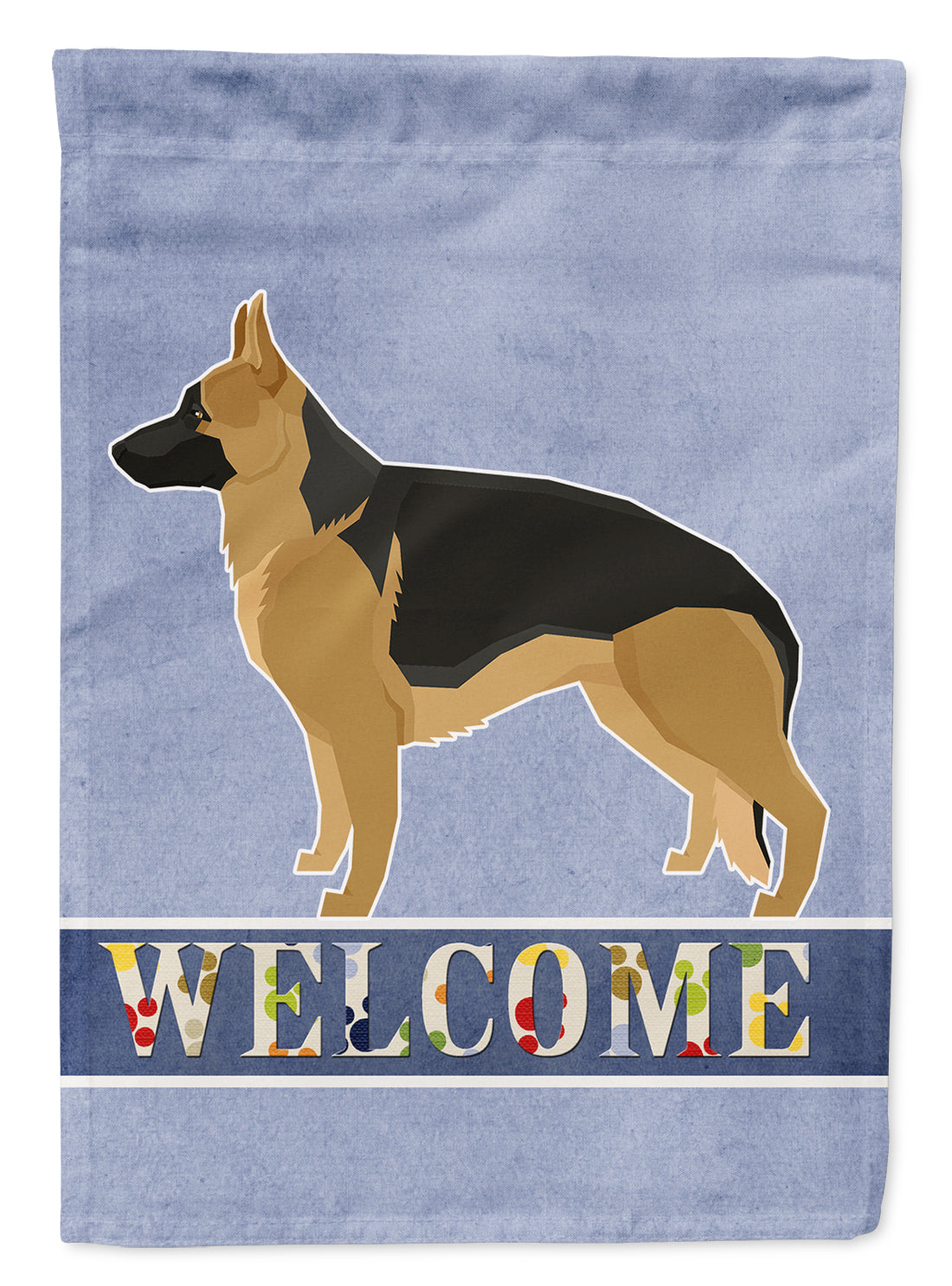 German Shepherd Welcome House Flag 28x40 Porch Sleeve Pole Decorative Outside Yard Banner Artwork Wall Hanging, Polyester